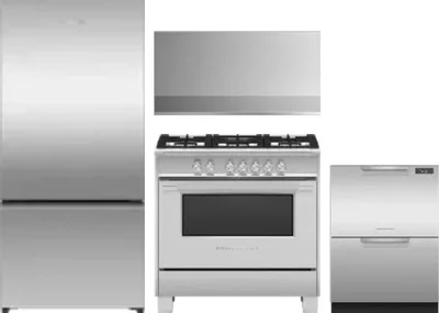 4 Piece Package Includes Refrigerator, Range, Hood And Dishwasher